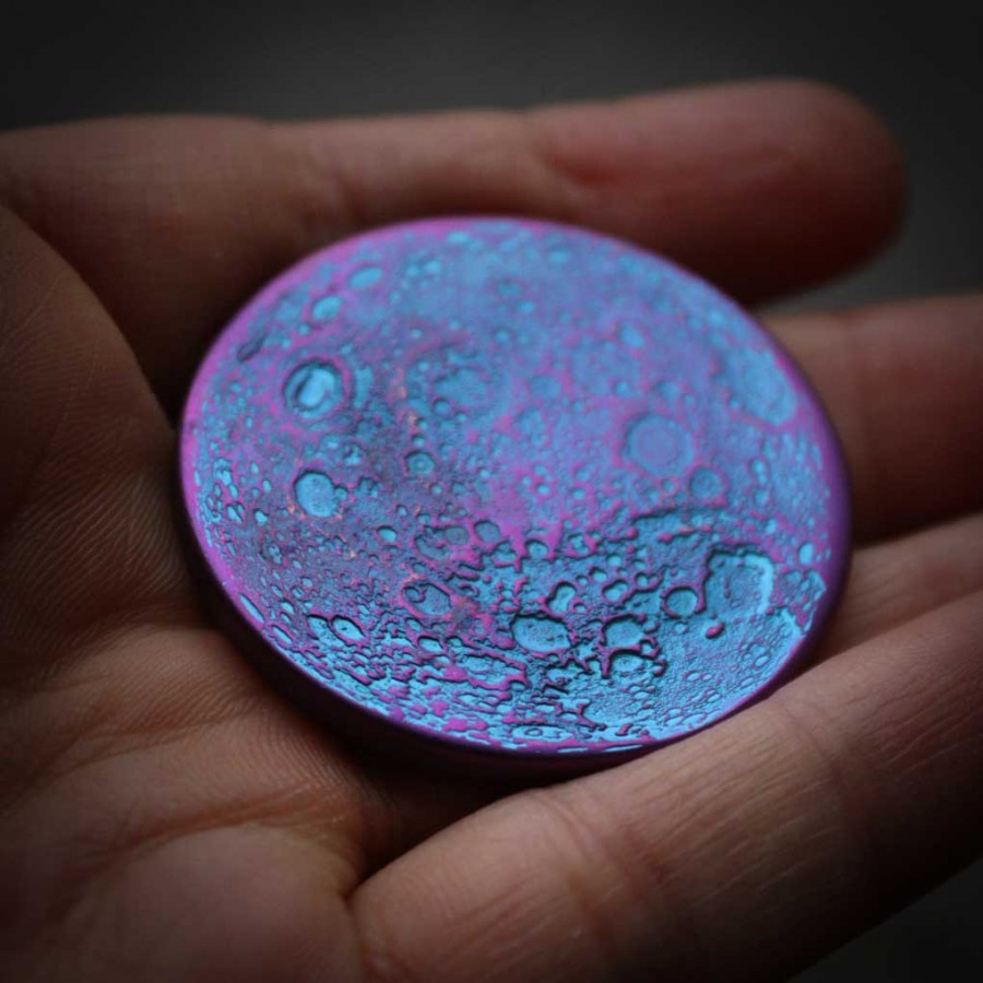 TRUE MOON BLURPLE DREAM Niobium Multicolor Coin Round High relief 3D effect 1 oz